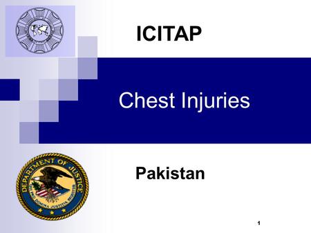 1 Chest Injuries Pakistan ICITAP. 2 Learning Objectives Be familiar with the anatomy contained in the chest Identify signs and symptoms of different life.