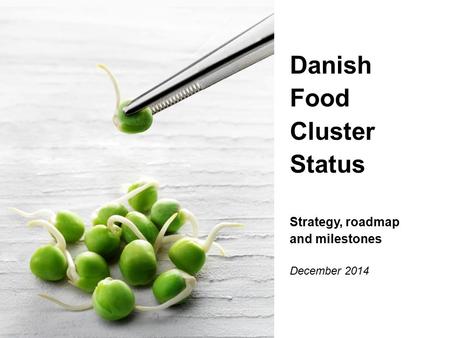 Danish Food Cluster Status Strategy, roadmap and milestones December 2014.