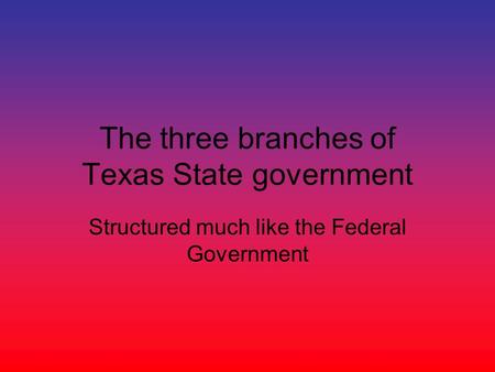 The three branches of Texas State government