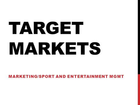 Marketing/Sport and entertainment mgmt