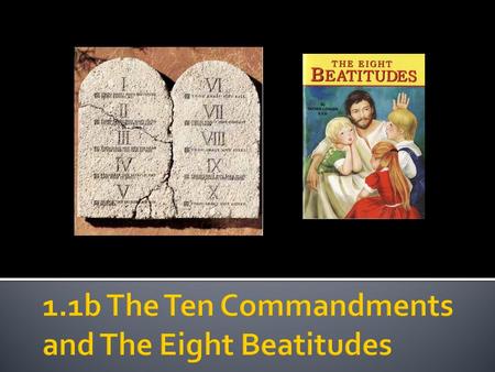  The Ten Commandments – a.k.a the decalogue or ten words. Exodus 20:1-7  A list of moral standards to live by, given to Moses by God in Exodus and Deuteronomy.
