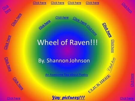 Wheel of Raven!!! By. Shannon Johnson Click here Click here Click here Click here Click here Click here Yay pictures!!! Click here An Awesome Rap about.