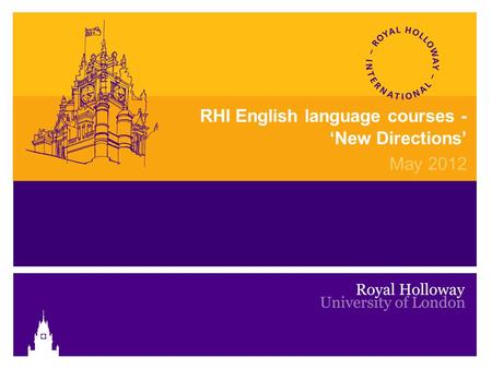 RHI English language courses - ‘New Directions’ May 2012.