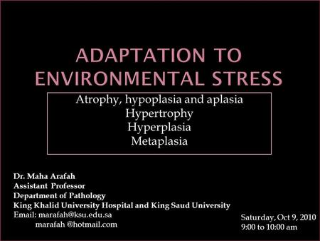 Adaptation to environmental stress