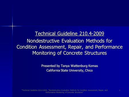 “Technical Guideline 210.4-2009, “Nondestructive Evaluation Methods for Condition Assessment, Repair, and Performance Monitoring of Concrete Structures”