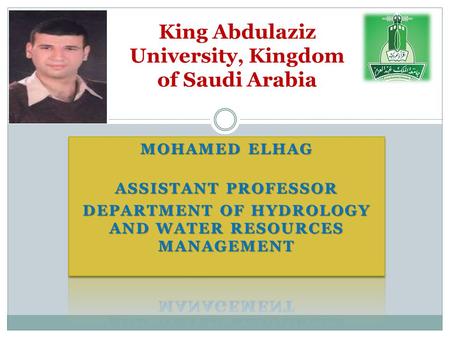 King Abdulaziz University, Kingdom of Saudi Arabia.