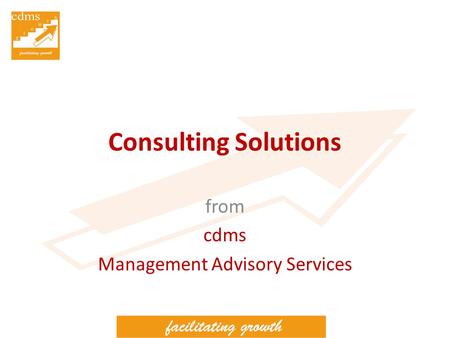 Consulting Solutions from cdms Management Advisory Services.
