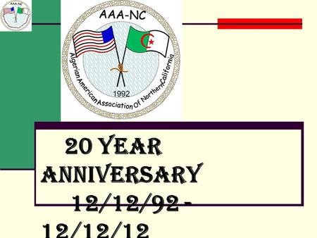 1992 20 Year Anniversary 12/12/92 - 12/12/12.