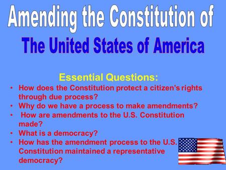 Amending the Constitution of