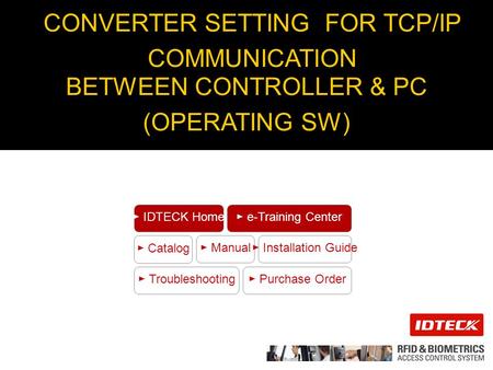 CONVERTER SETTING FOR TCP/IP COMMUNICATION