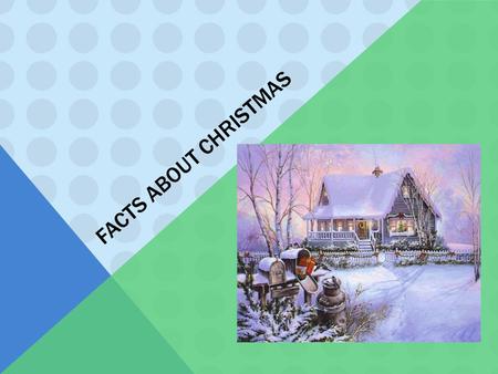 FACTS ABOUT CHRISTMAS. DO YOU KNOW? At Christmas, the Portuguese roll feast for the living and the dead, the Finns go to the sauna, the Australians -