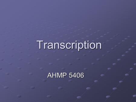 Transcription AHMP 5406.