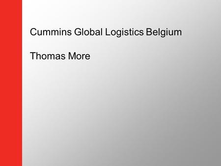 Cummins Global Logistics Belgium