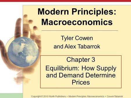 Modern Principles: Macroeconomics Tyler Cowen and Alex Tabarrok Copyright © 2010 Worth Publishers Modern Principles: Macroeconomics Cowen/Tabarrok Chapter.