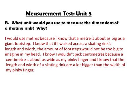 Measurement Test: Unit 5