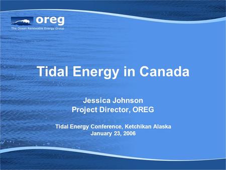 Tidal Energy Conference, Ketchikan Alaska