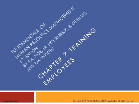 Chapter 7 training employees