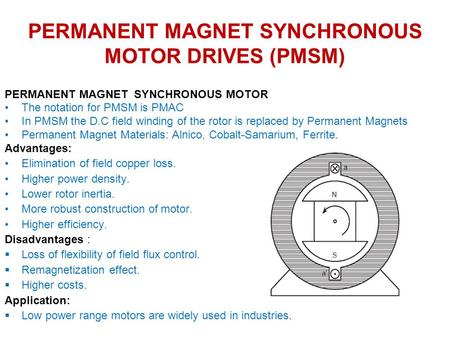 PERMANENT MAGNET SYNCHRONOUS MOTOR DRIVES (PMSM)