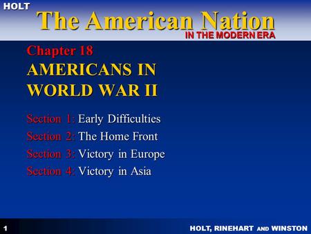 Chapter 18 AMERICANS IN WORLD WAR II