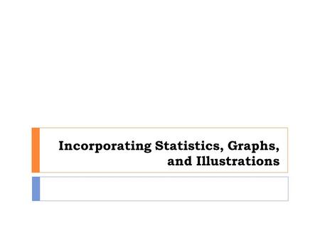 Incorporating Statistics, Graphs, and Illustrations.
