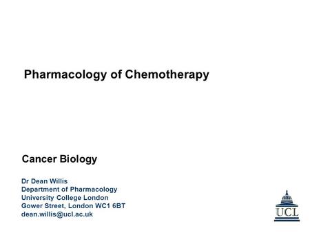 Pharmacology of Chemotherapy