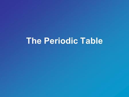 The Periodic Table. Describe the Periodic Table The periodic table is a chemistry reference It arranges all the known elements in an informative grid.