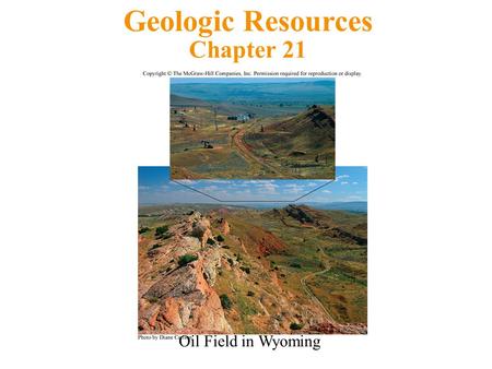 Geologic Resources Chapter 21 Oil Field in Wyoming.
