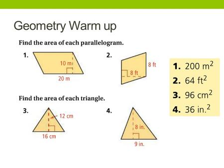 Geometry Warm up.