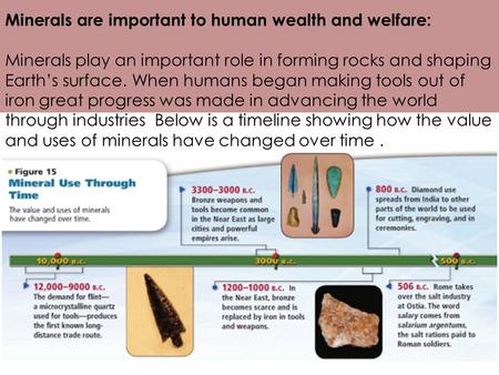 Minerals are important to human wealth and welfare: