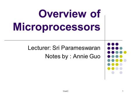 Overview of Microprocessors