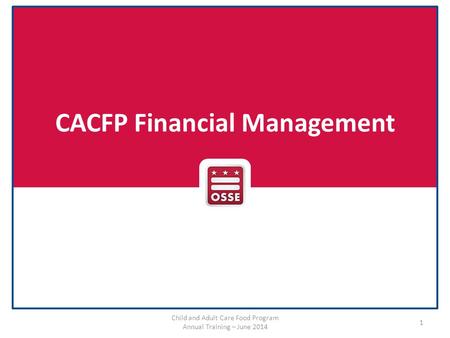 CACFP Financial Management
