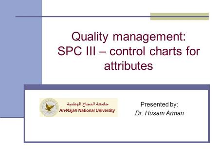 Quality management: SPC III – control charts for attributes