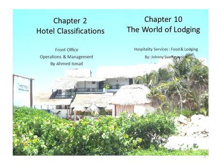 Chapter 2 Hotel Classifications
