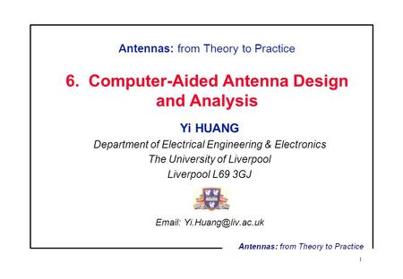 Antennas: from Theory to Practice 6