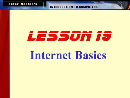 Lesson 19 Internet Basics.