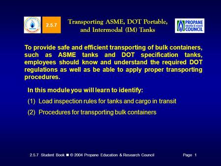 Transporting ASME, DOT Portable, and Intermodal (IM) Tanks