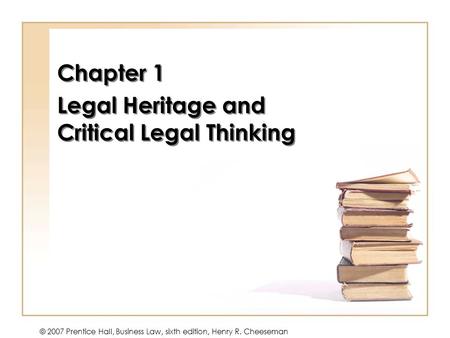Chapter 1 Legal Heritage and Critical Legal Thinking