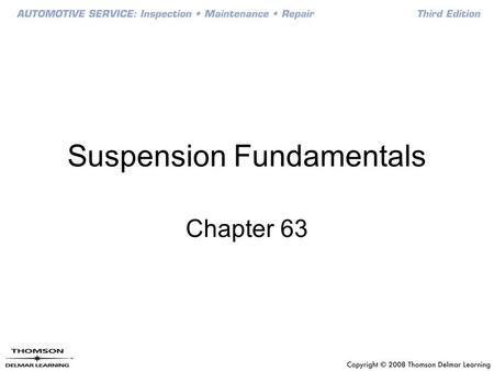 Suspension Fundamentals