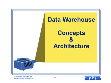 Data Warehouse Concepts & Architecture.