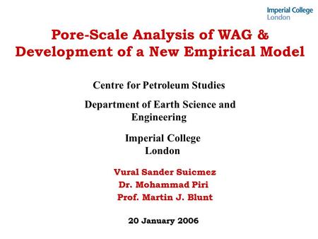 Pore-Scale Analysis of WAG & Development of a New Empirical Model