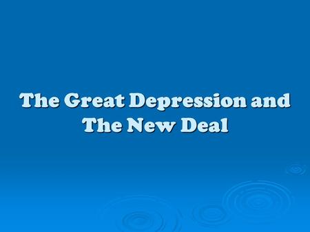 The Great Depression and The New Deal. Boom to Bust The Farmers’ Plight  Farms began to fail in the 1920s.  Banks went out of business because the farmers.