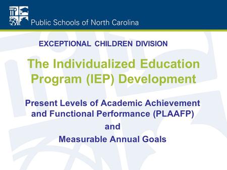 The Individualized Education Program (IEP) Development