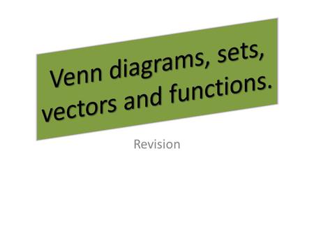Revision. Vectors 1 2 video vid212videovid2 Vid3 Sets 1 2 Vid112Vid1 Functions 1 Vid1 vid21Vid1vid2.