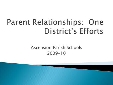 Ascension Parish Schools 2009-10.  “Good” parents believe that they must control their children  “Good” parents believe that they are superior  A “good”