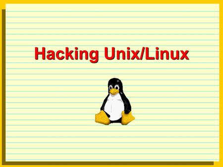 Hacking Unix/Linux.