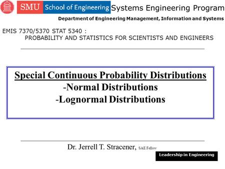 Special Continuous Probability Distributions Normal Distributions