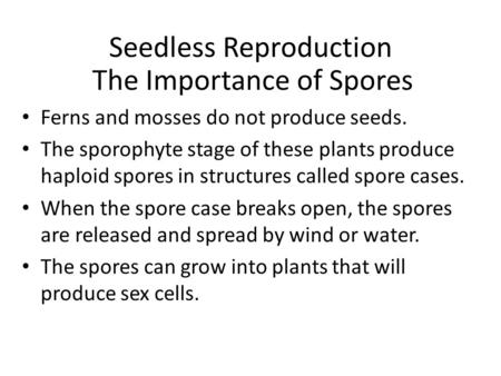 Seedless Reproduction