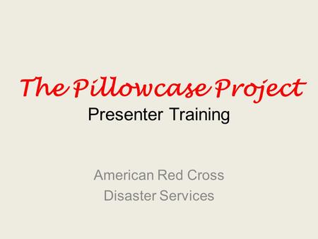 The Pillowcase Project Presenter Training
