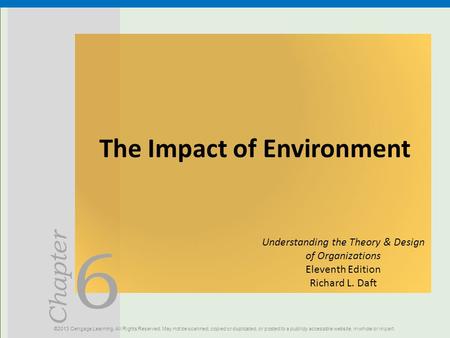 The Impact of Environment