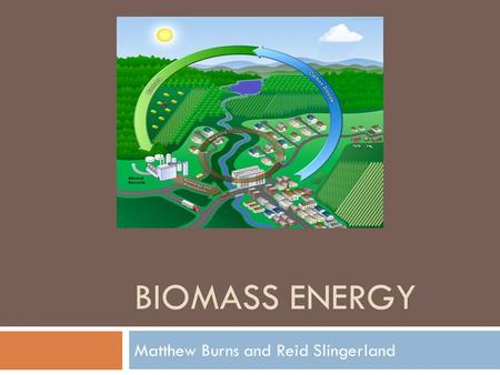 BIOMASS ENERGY Matthew Burns and Reid Slingerland.